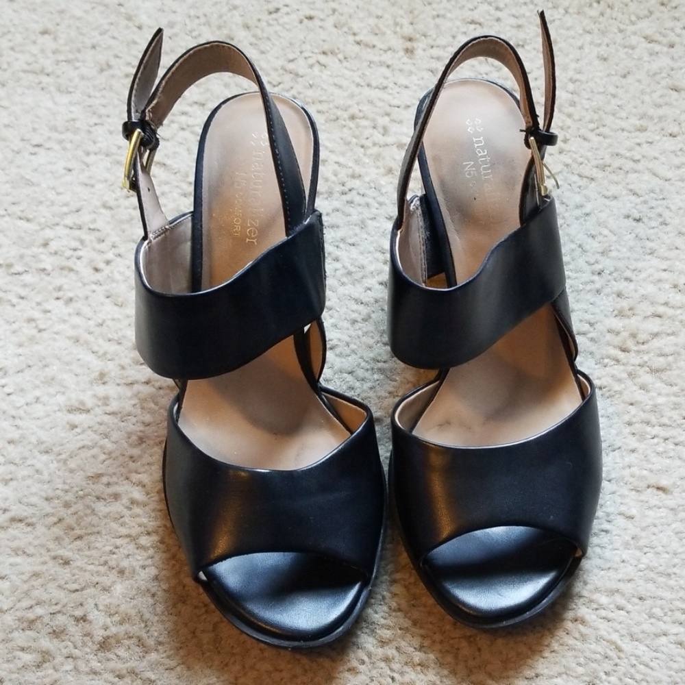 Naturalizer black heel sandals